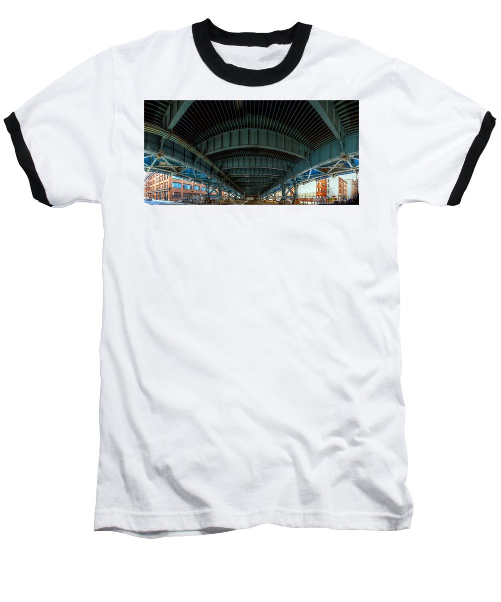 Panorama 3616 Benjamin Franklin Bridge - Baseball T-Shirt