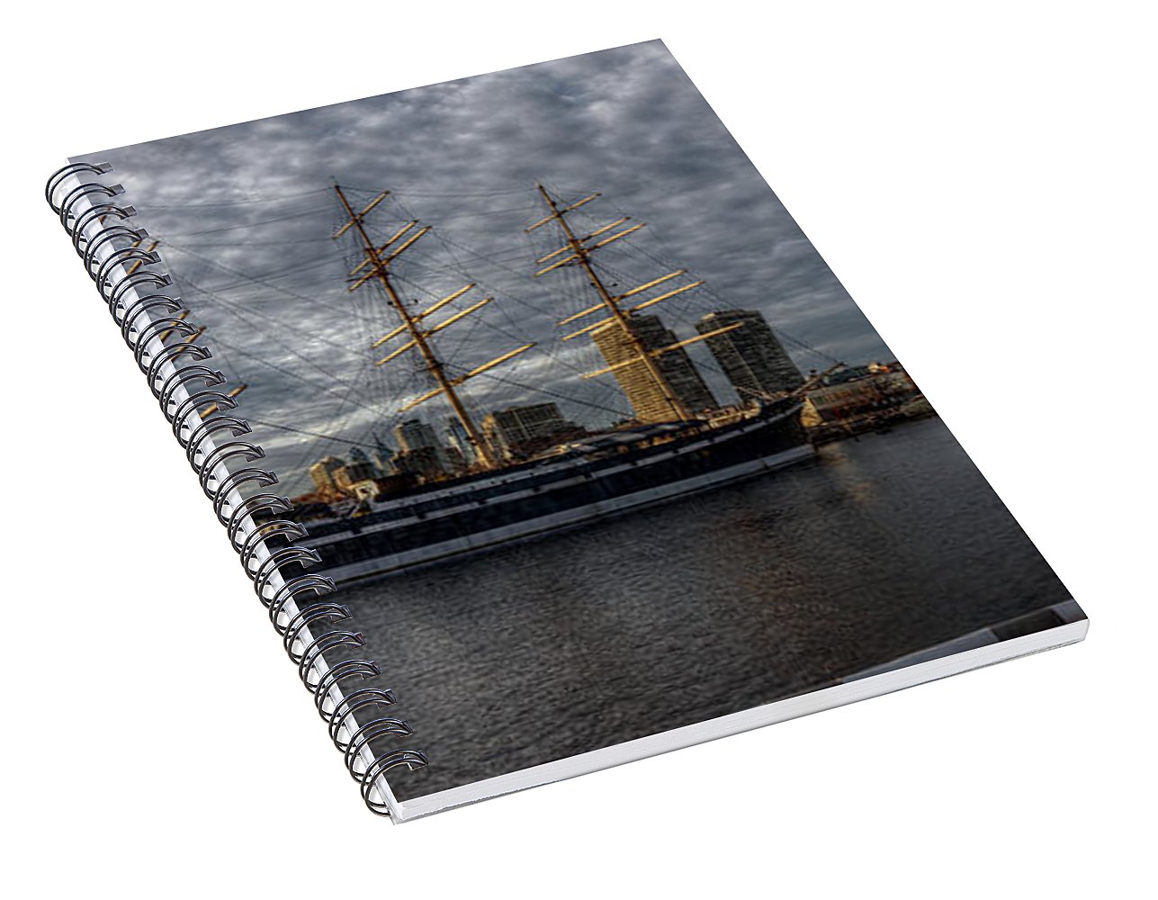 Panorama 2402 Moshulu and Olympia - Spiral Notebook