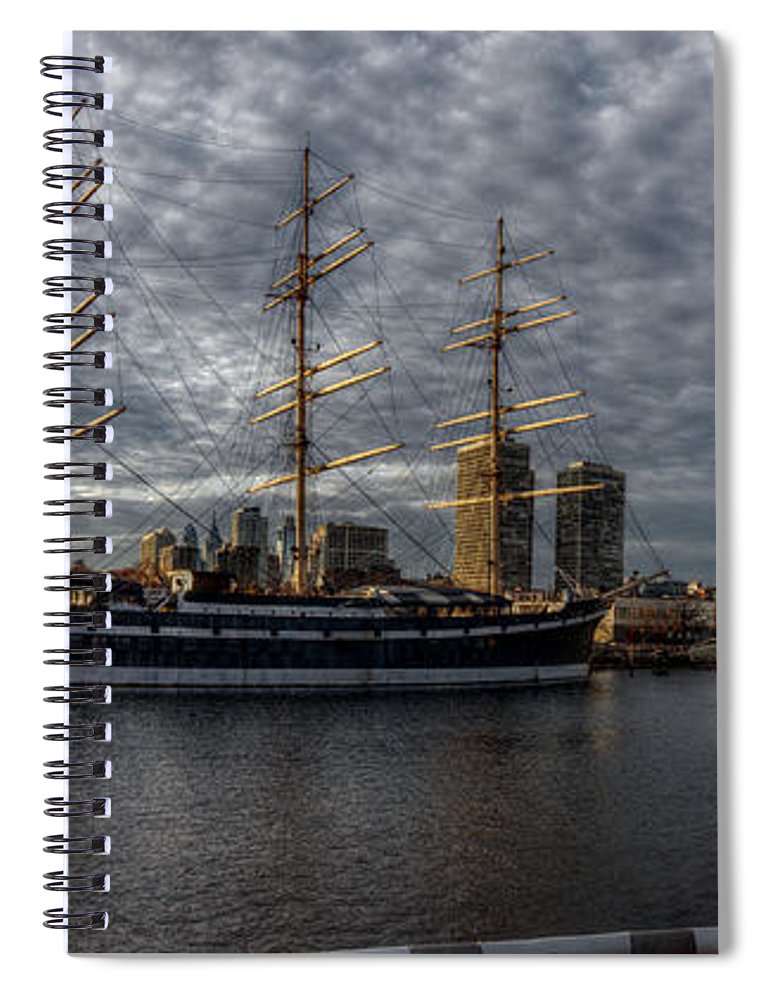 Panorama 2402 Moshulu and Olympia - Spiral Notebook