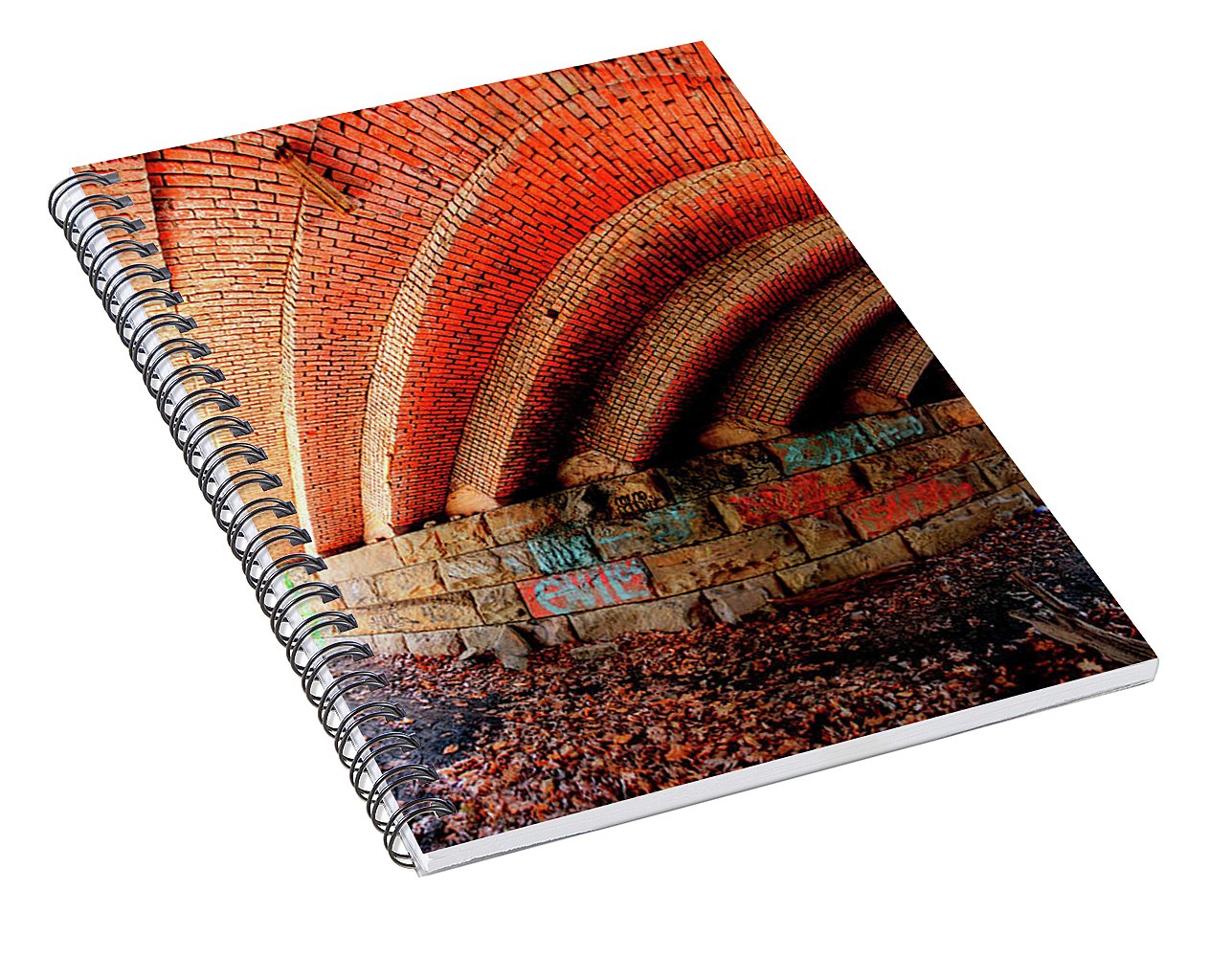 Panorama 2570 Abdondoned Bridge - Spiral Notebook