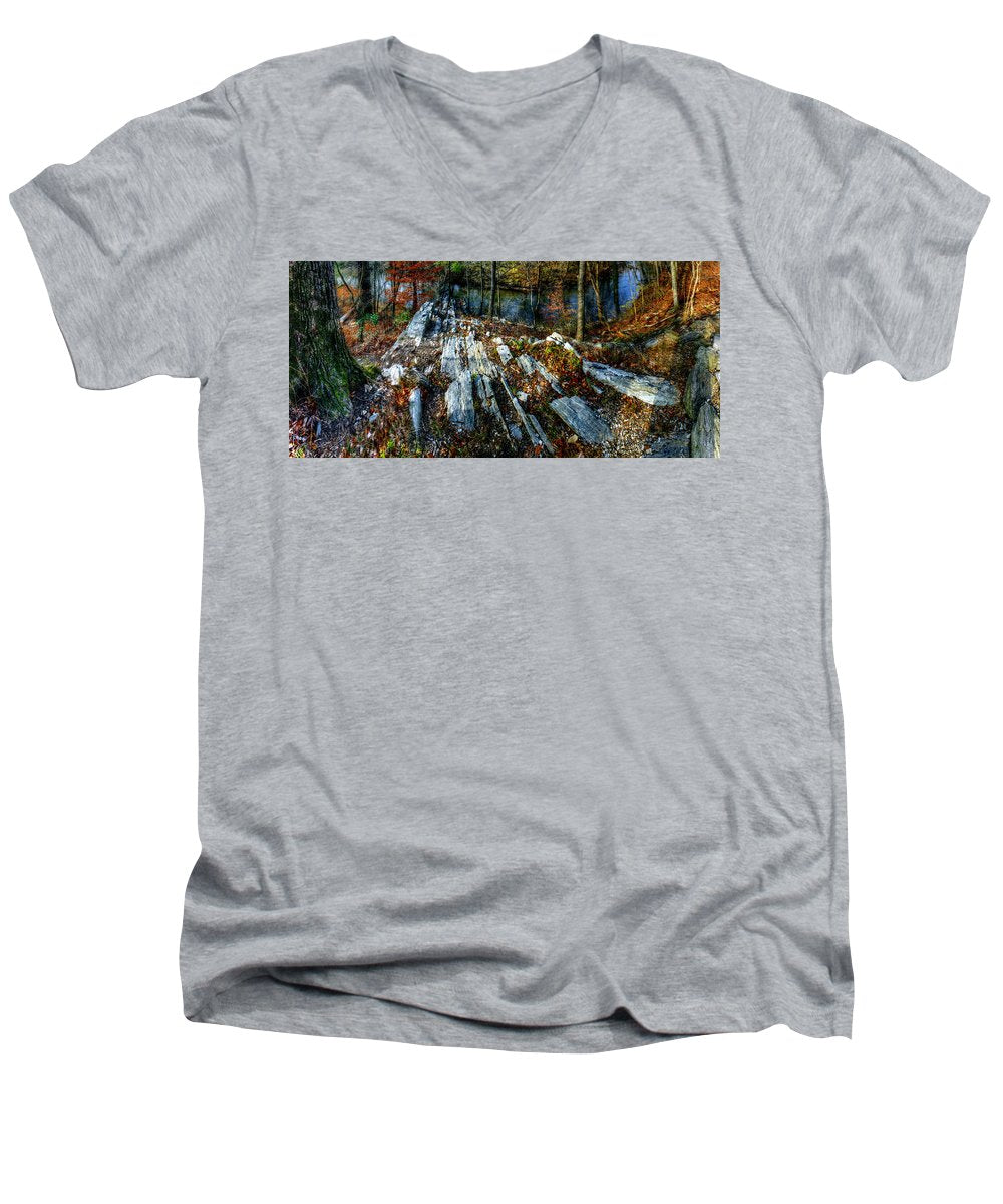 Panorama 3170 Morris Arboretum of the University of Pennsylvania - Men's V-Neck T-Shirt
