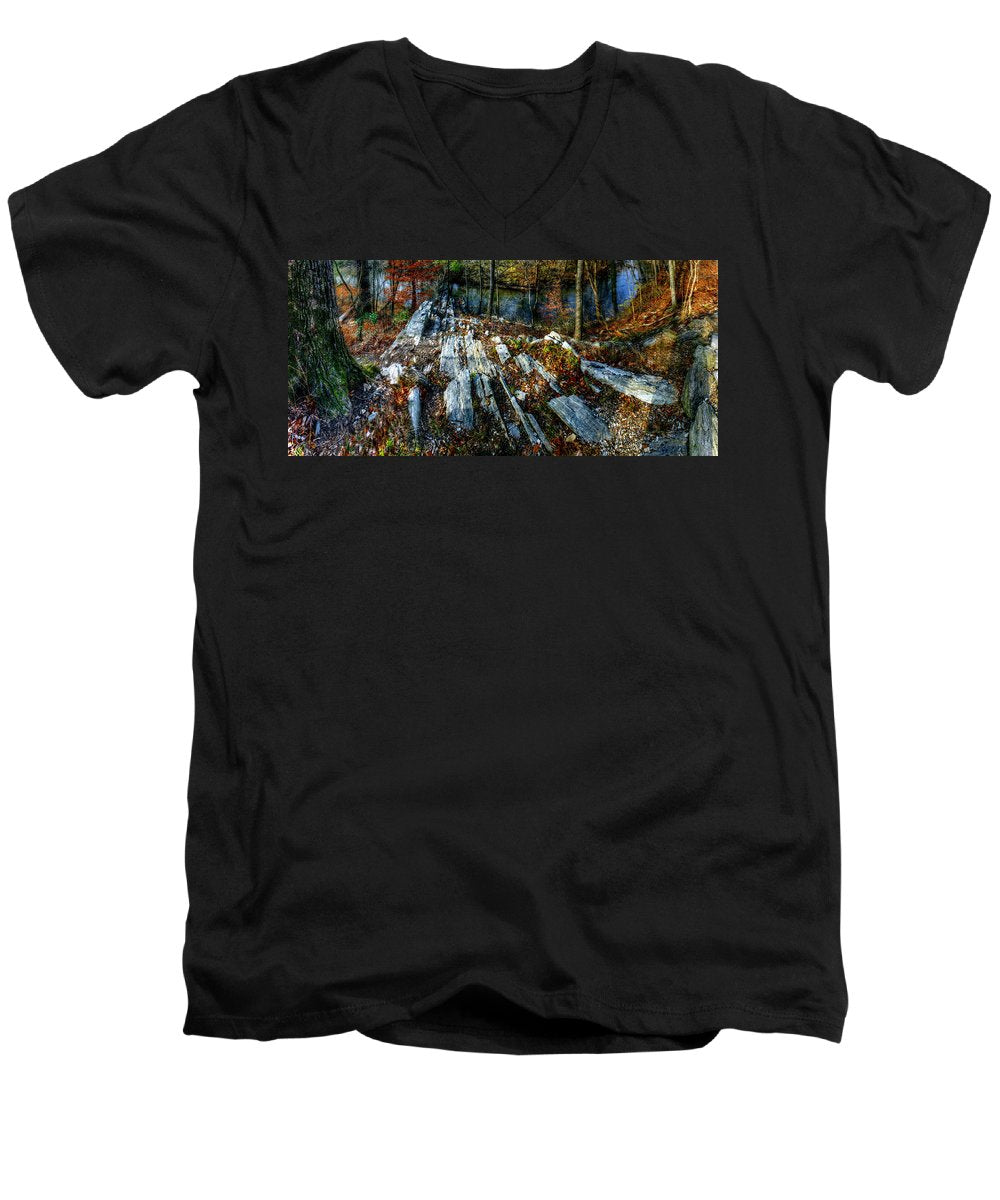 Panorama 3170 Morris Arboretum of the University of Pennsylvania - Men's V-Neck T-Shirt