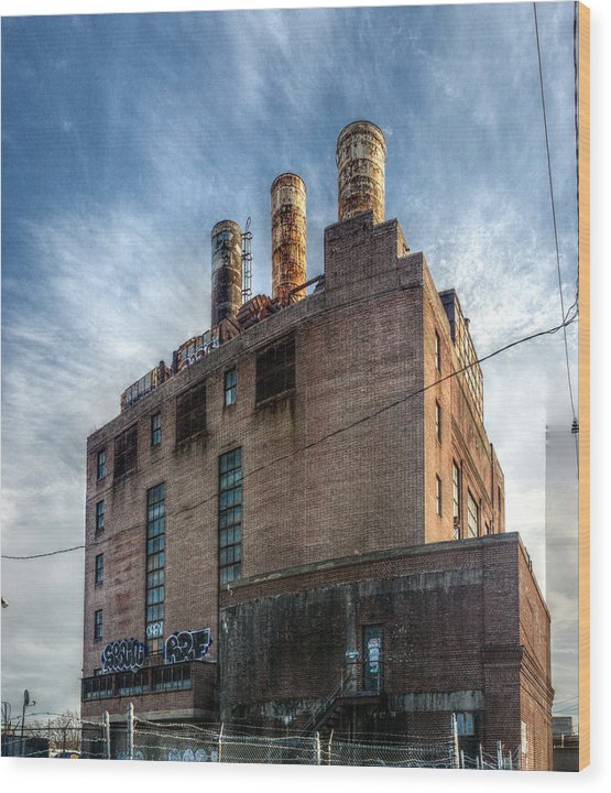 Panorama 3206 Willow Street Steam Plant - Wood Print