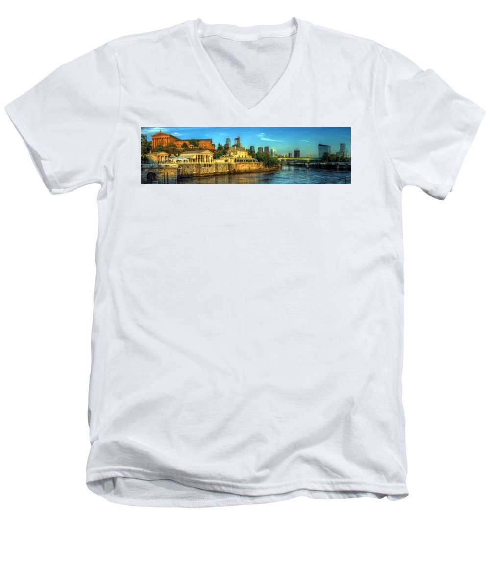 Panorama 3327 Fairmount Water Works - Men's V-Neck T-Shirt