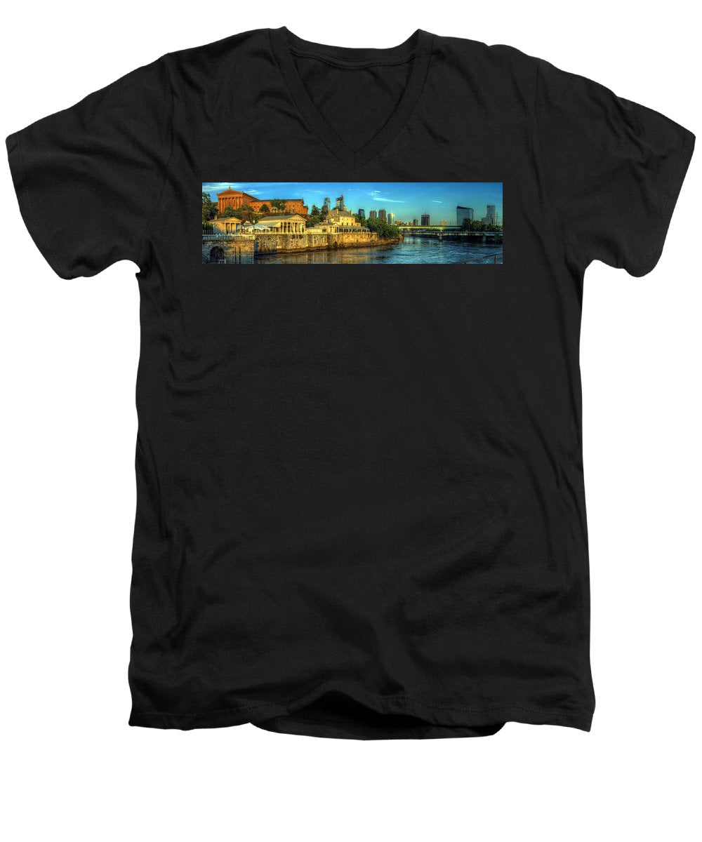 Panorama 3327 Fairmount Water Works - Men's V-Neck T-Shirt