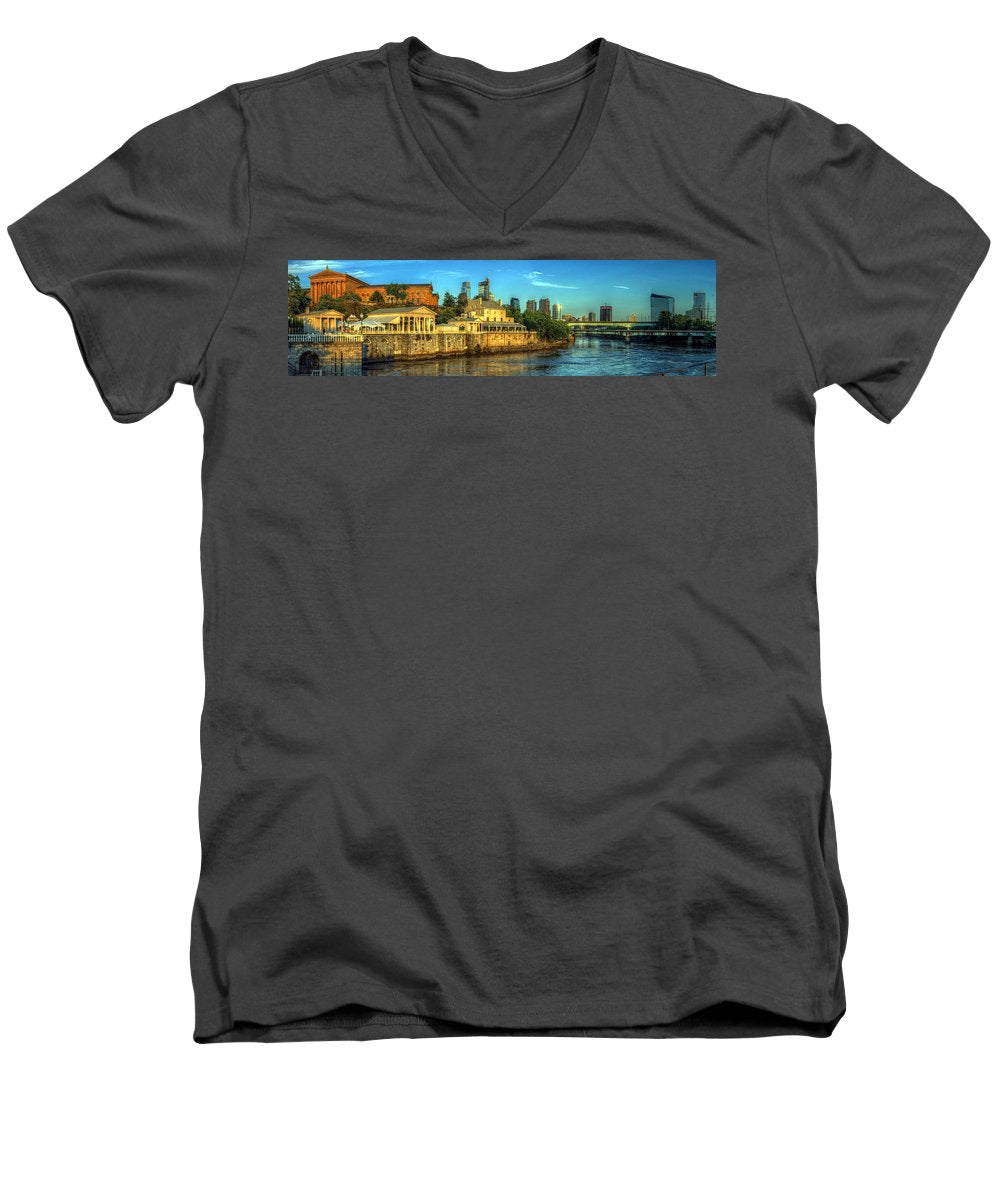 Panorama 3327 Fairmount Water Works - Men's V-Neck T-Shirt