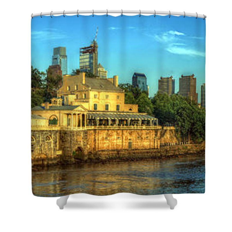 Panorama 3327 Fairmount Water Works - Shower Curtain