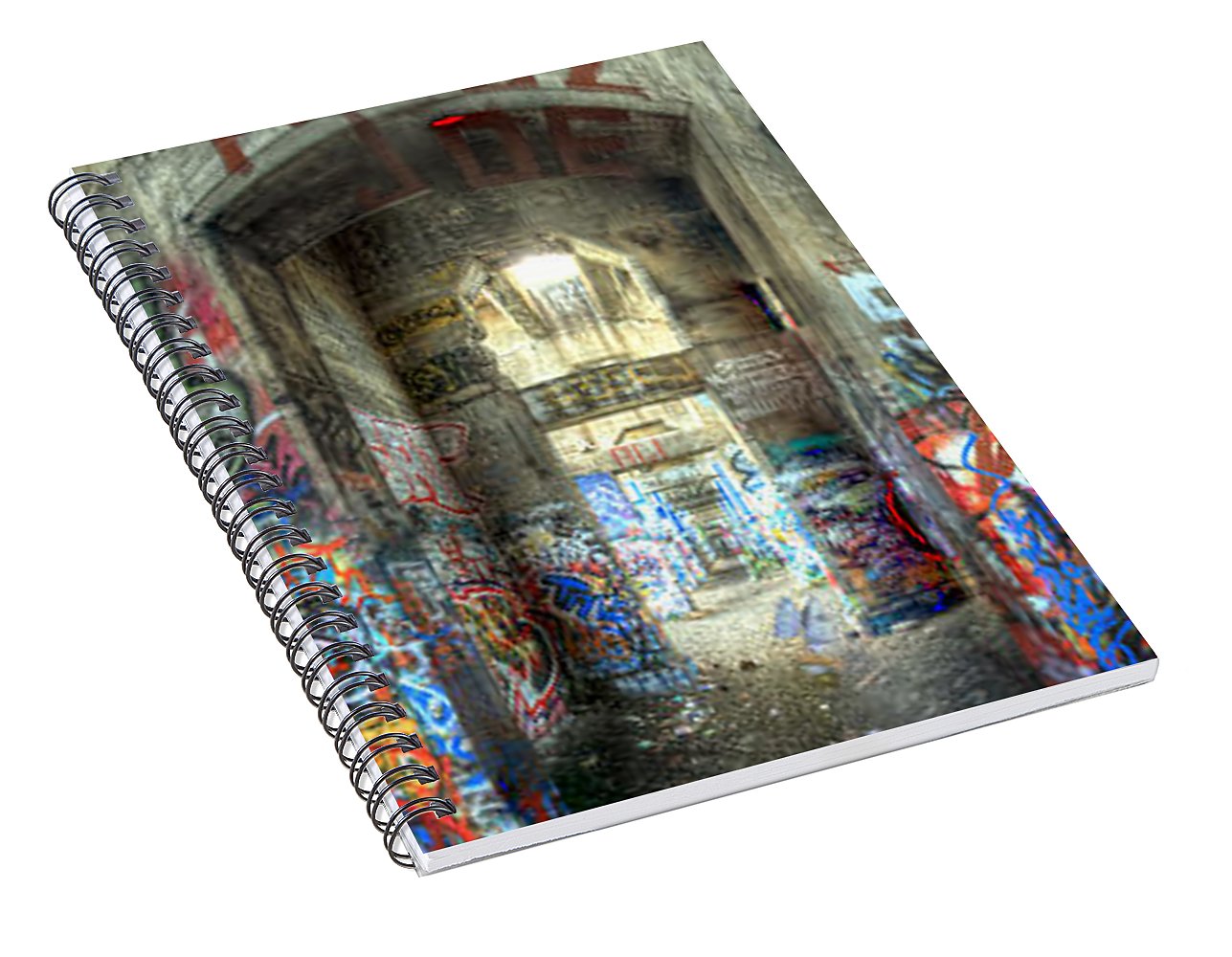 Panorama 3404 Pier 18 aka Graffiti Pier - Spiral Notebook