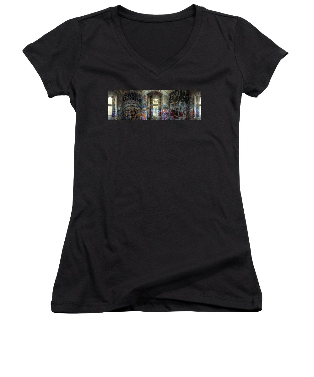 Panorama 3404 Pier 18 aka Graffiti Pier - Women's V-Neck