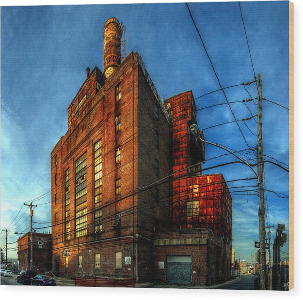 Panorama 3647 Willow Street Steam Plant - Wood Print