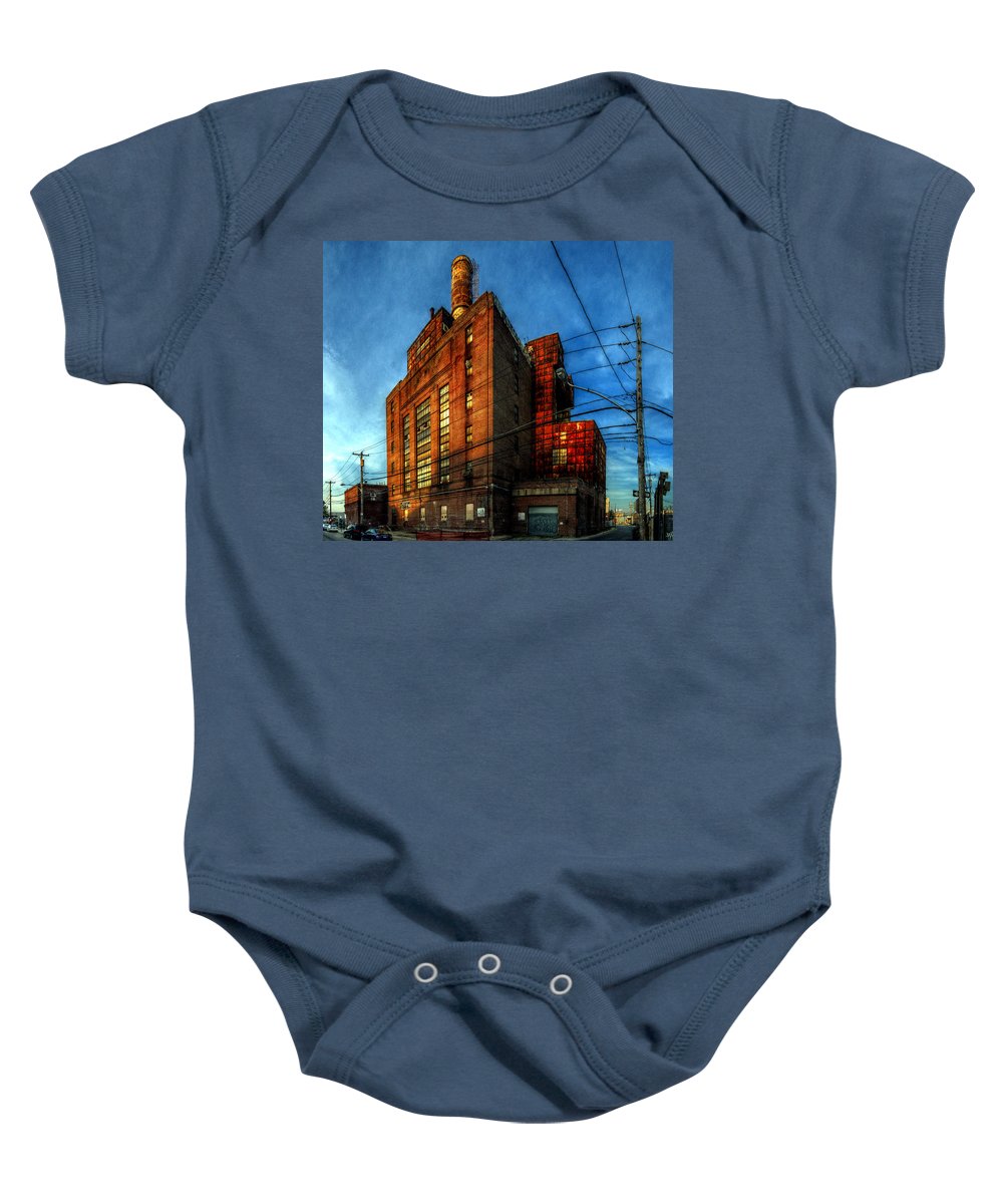 Panorama 3647 Willow Street Steam Plant - Baby Onesie