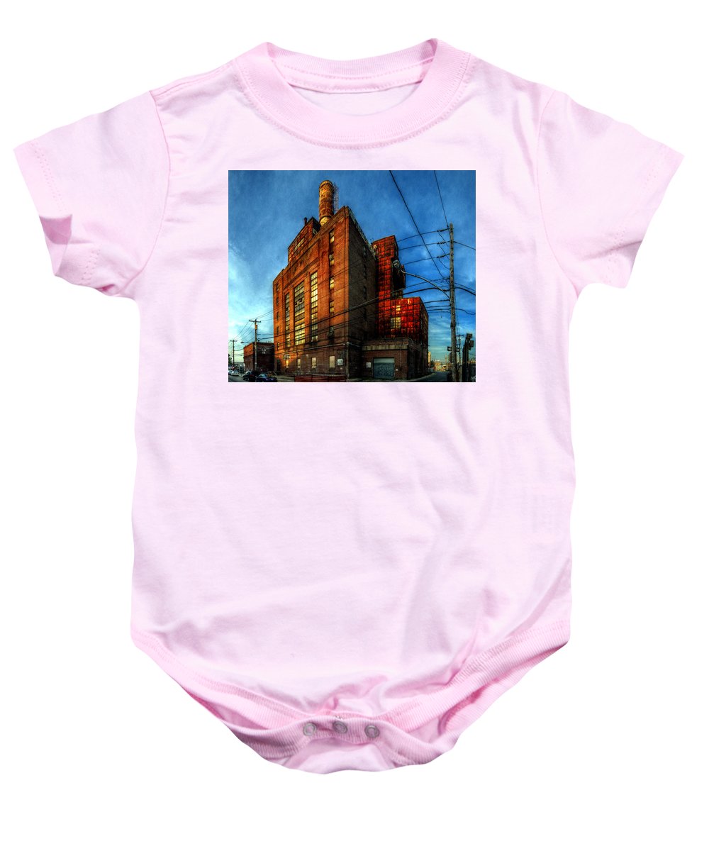 Panorama 3647 Willow Street Steam Plant - Baby Onesie
