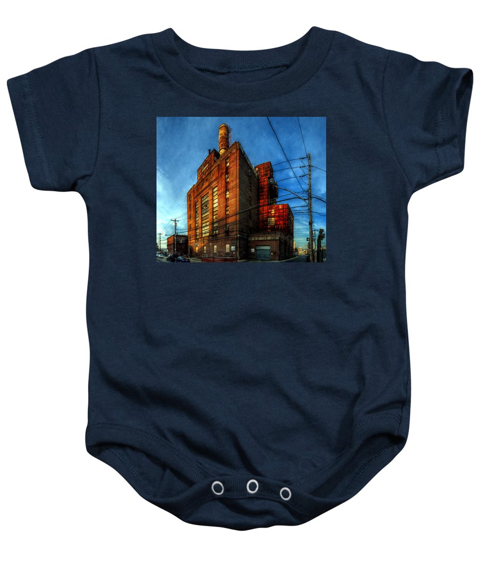 Panorama 3647 Willow Street Steam Plant - Baby Onesie