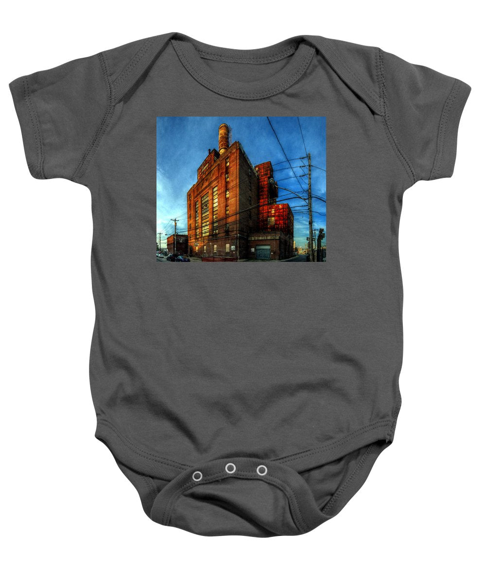 Panorama 3647 Willow Street Steam Plant - Baby Onesie