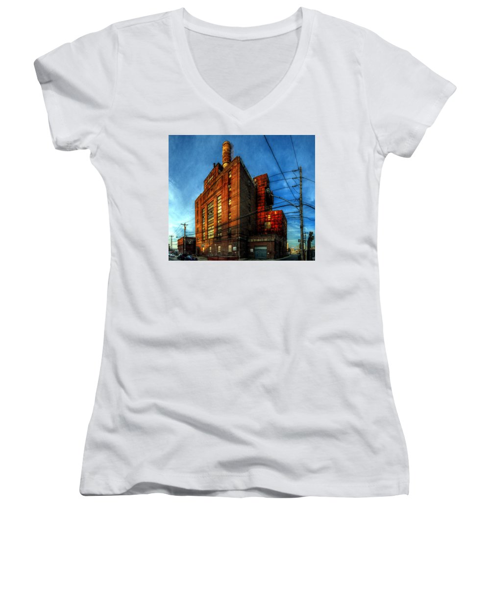 Panorama 3647 Willow Street Steam Plant - Women's V-Neck