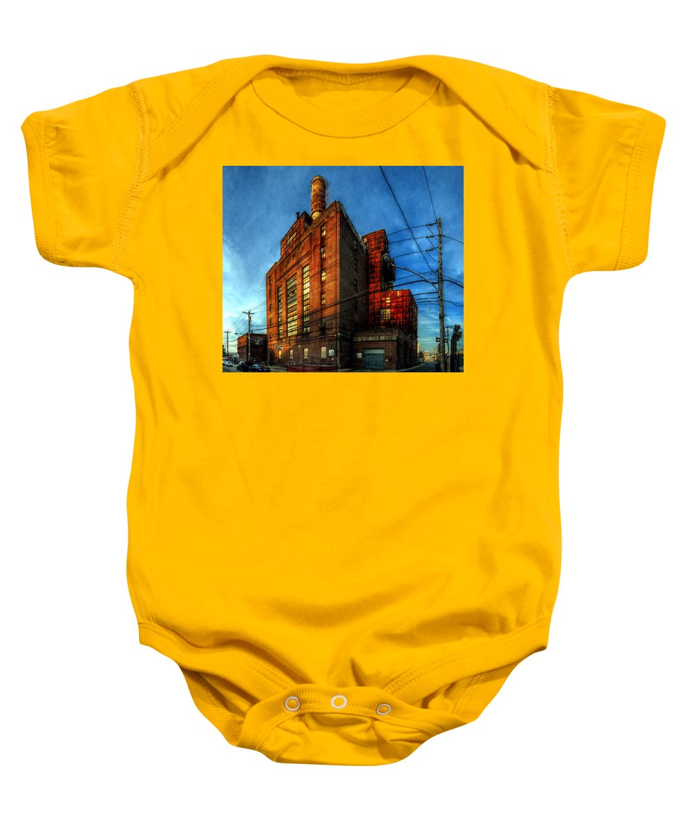 Panorama 3647 Willow Street Steam Plant - Baby Onesie