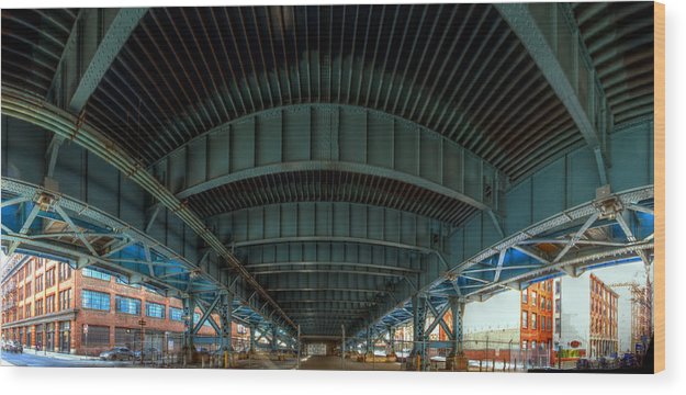 Panorama 3616 Benjamin Franklin Bridge - Wood Print