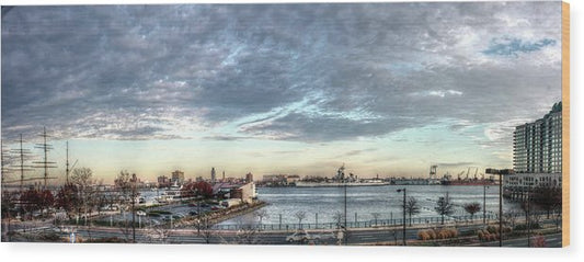 Panorama 2395 Penns Landing - Wood Print