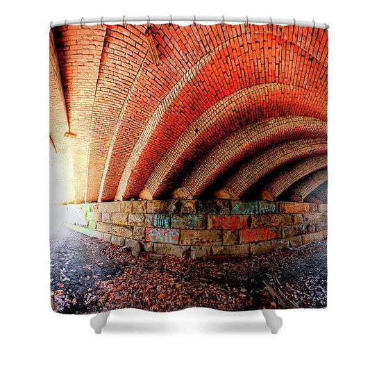 Panorama 2570 Abdondoned Bridge - Shower Curtain