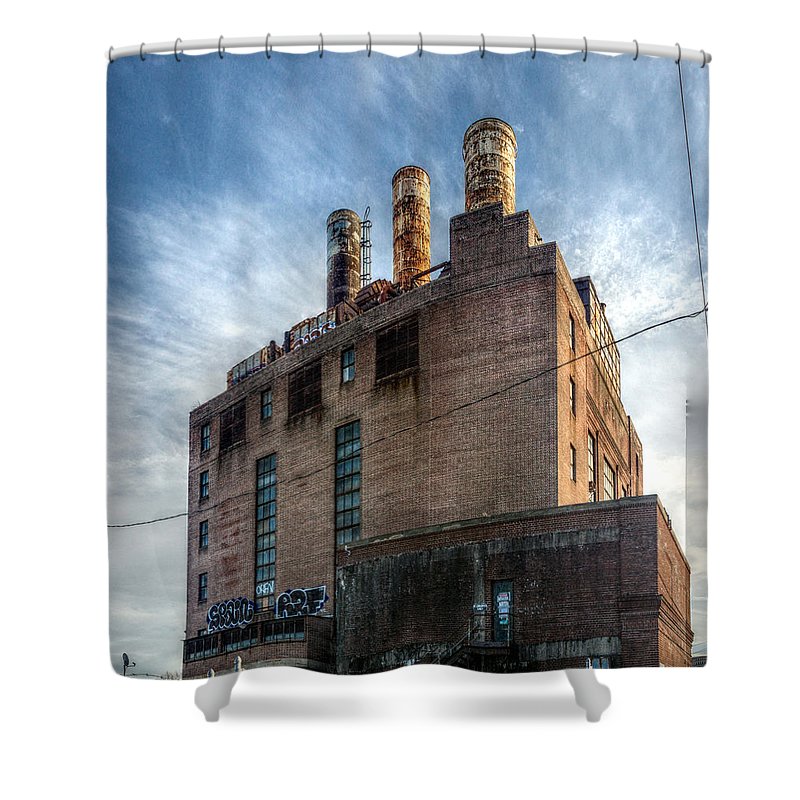 Panorama 3206 Willow Street Steam Plant - Shower Curtain