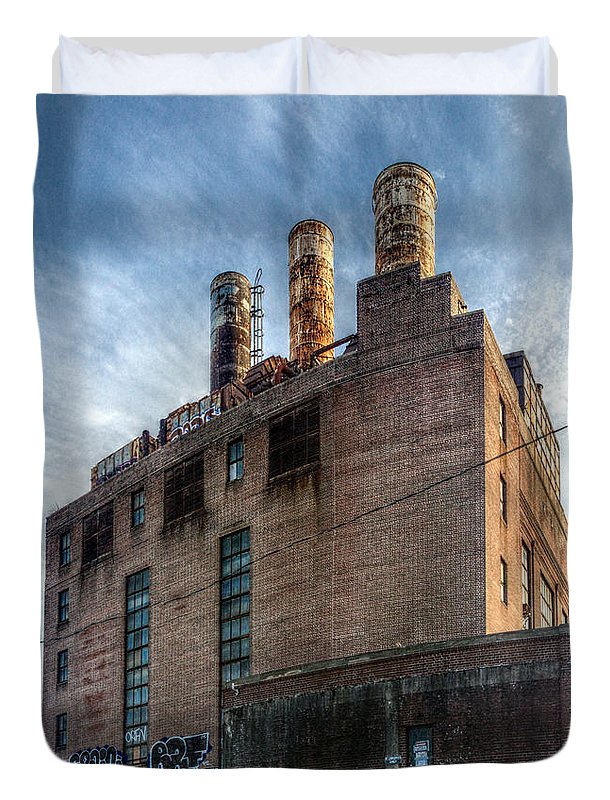 Panorama 3206 Willow Street Steam Plant - Duvet Cover