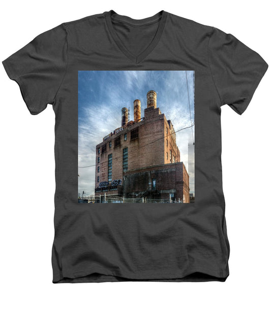 Panorama 3206 Willow Street Steam Plant - Men's V-Neck T-Shirt