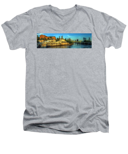 Panorama 3327 Fairmount Water Works - Men's V-Neck T-Shirt
