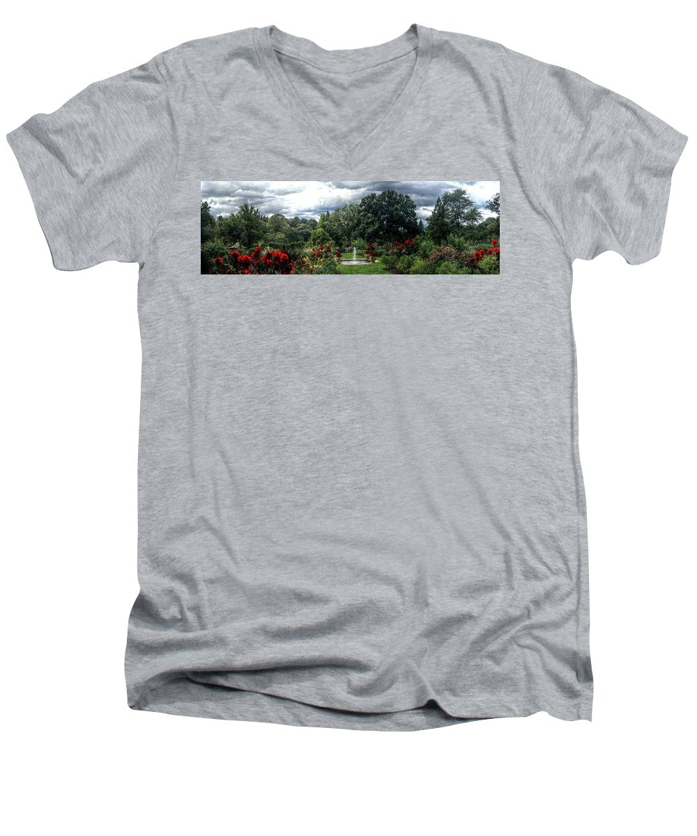 Panorama 3492 Morris Arboretum of the University of Pennsylvania - Men's V-Neck T-Shirt