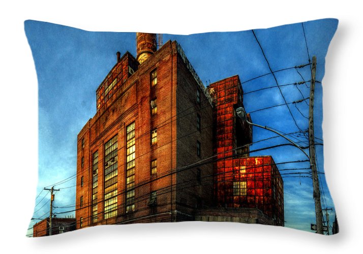 Panorama 3647 Willow Street Steam Plant - Throw Pillow