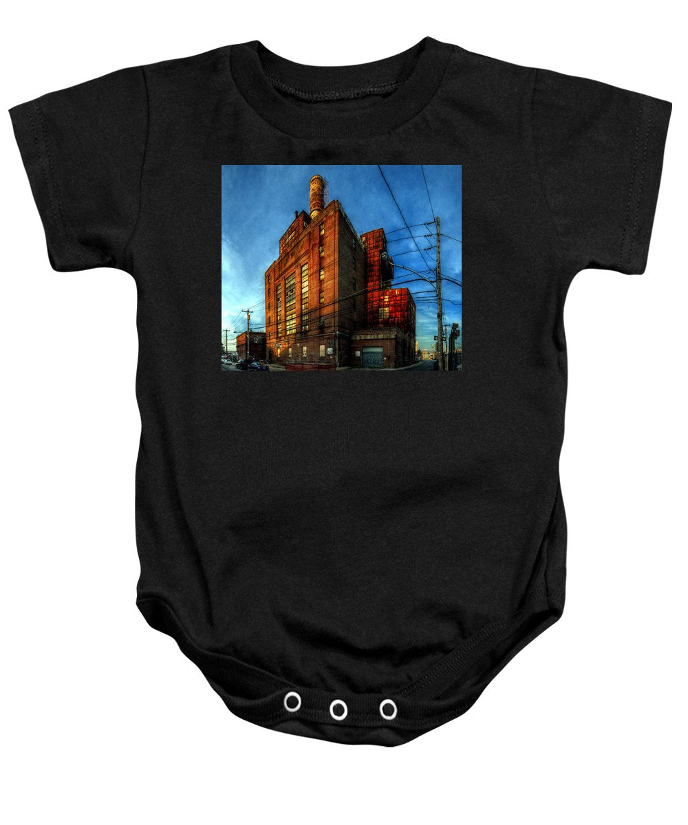 Panorama 3647 Willow Street Steam Plant - Baby Onesie