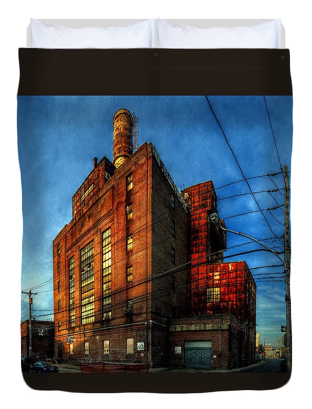 Panorama 3647 Willow Street Steam Plant - Duvet Cover