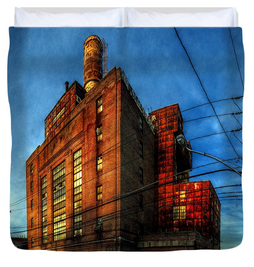 Panorama 3647 Willow Street Steam Plant - Duvet Cover